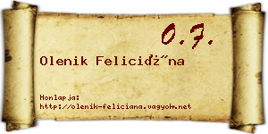 Olenik Feliciána névjegykártya